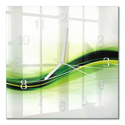Moderne wandklok glas vierkant Abstracte lijnen