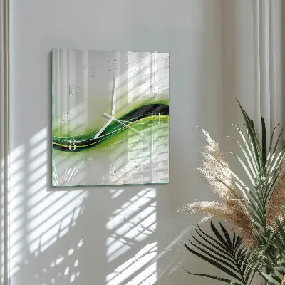 Moderne wandklok glas vierkant Abstracte lijnen