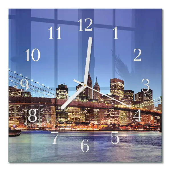 Vierkante glas klok Horizontale brug