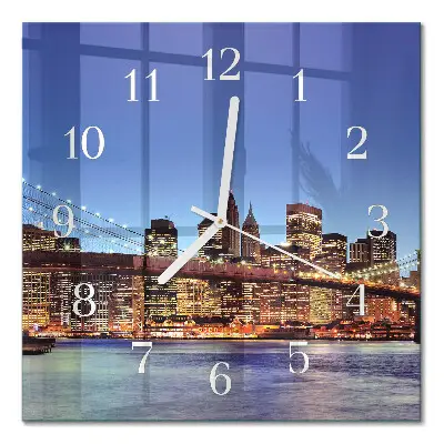 Vierkante glas klok Horizontale brug