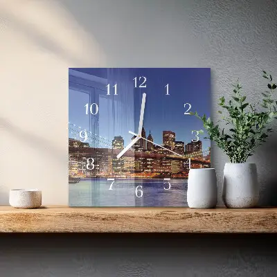 Vierkante glas klok Horizontale brug