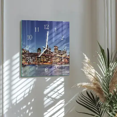Vierkante glas klok Horizontale brug