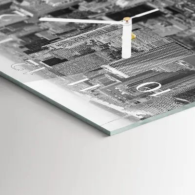 Vierkante glazen wandklok Horizon