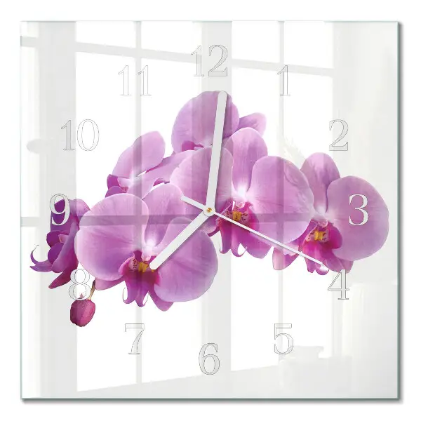 Decoratieve glazen klok vierkant Orchidee