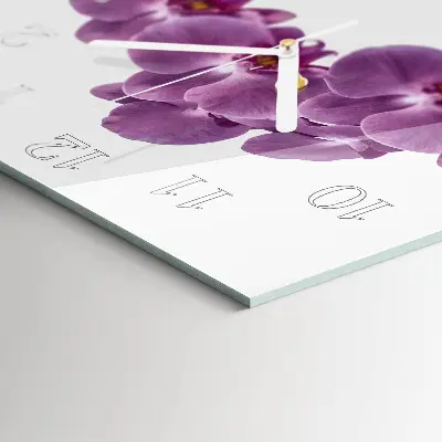 Decoratieve glazen klok vierkant Orchidee