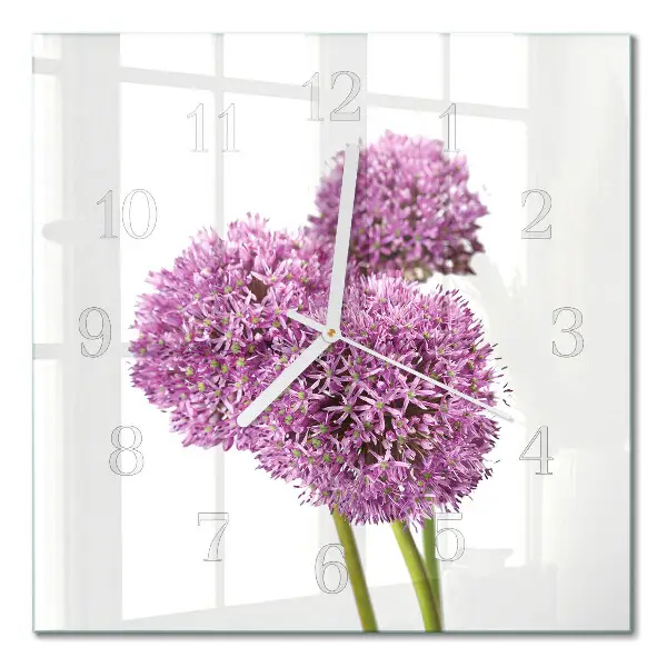 Decoratieve glazen klok vierkant Bloem
