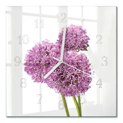 Decoratieve glazen klok vierkant Bloem