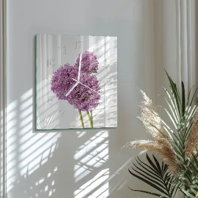 Decoratieve glazen klok vierkant Bloem