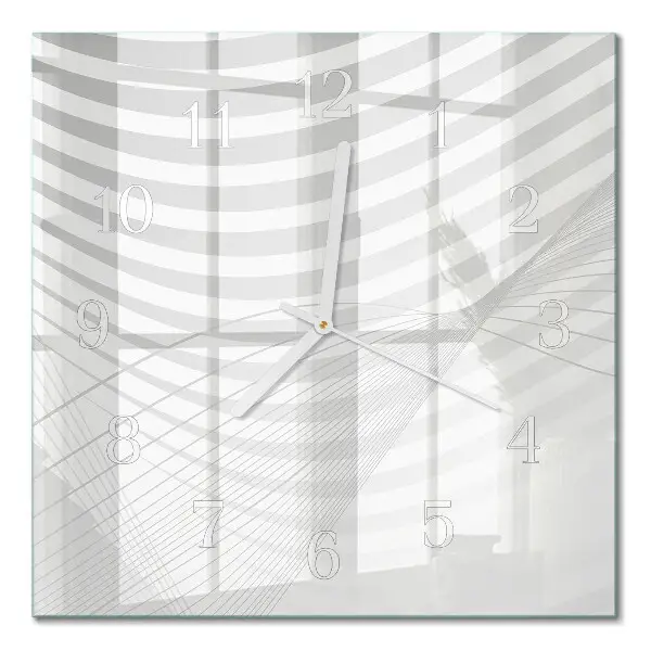 Moderne wandklok glas vierkant Abstracte lijnen