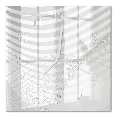 Moderne wandklok glas vierkant Abstracte lijnen
