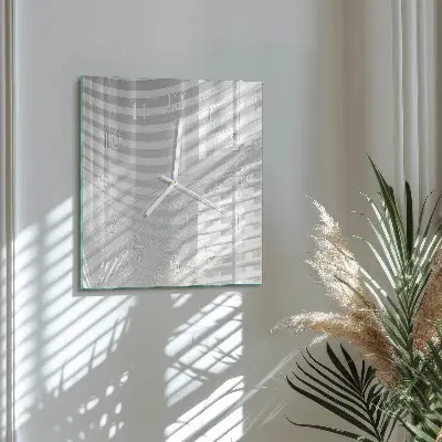 Moderne wandklok glas vierkant Abstracte lijnen