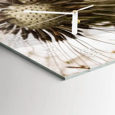 Vierkante glas klok Paardebloem