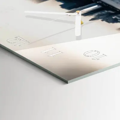 Moderne wandklok glas vierkant Horizon