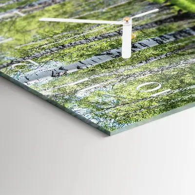 Decoratieve glazen klok vierkant Berkenbos