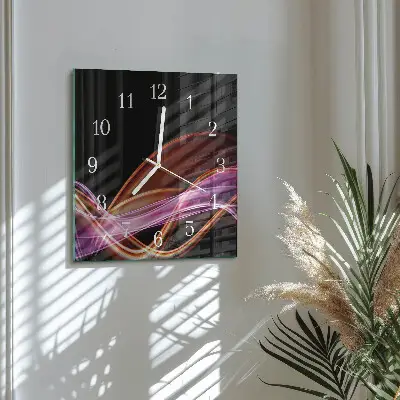 Moderne wandklok glas vierkant Abstracte kunst