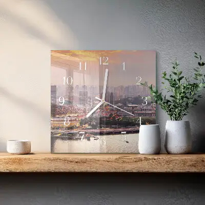 Vierkante glas klok Stad