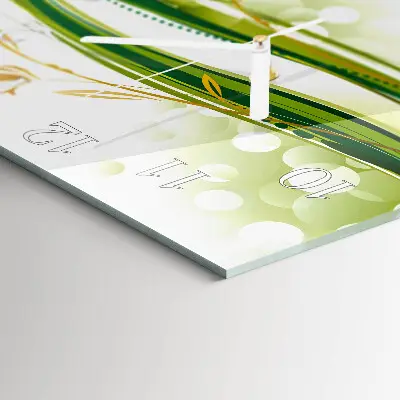 Vierkante glazen wandklok Abstracte lijnen
