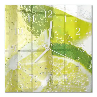 Moderne wandklok glas vierkant Water met kalk