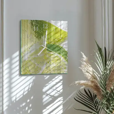 Moderne wandklok glas vierkant Water met kalk