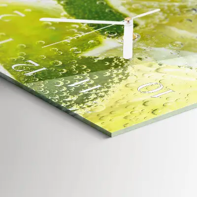 Moderne wandklok glas vierkant Water met kalk