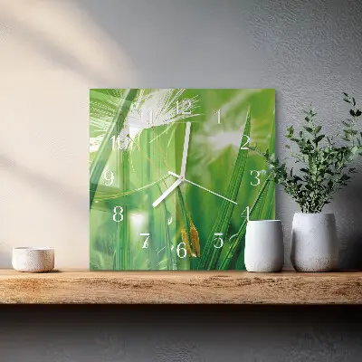 Vierkante glas klok Gras