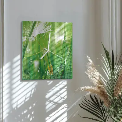 Vierkante glas klok Gras