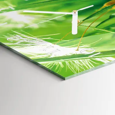 Vierkante glas klok Gras