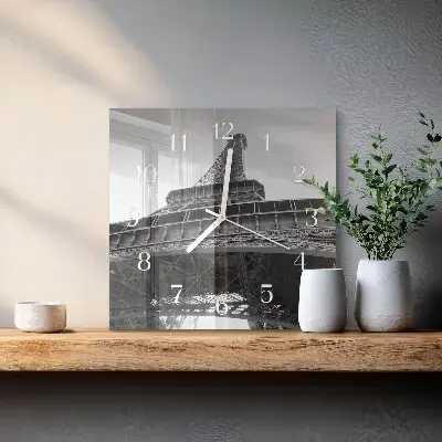 Decoratieve glazen klok vierkant Eiffeltoren parijs