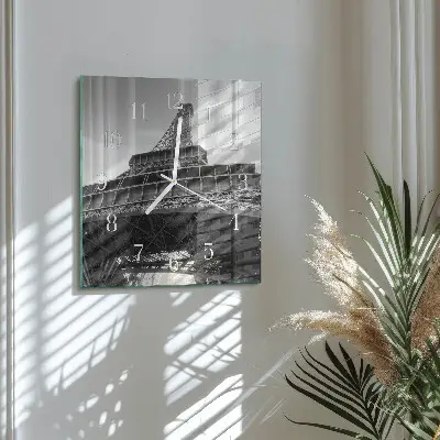Decoratieve glazen klok vierkant Eiffeltoren parijs
