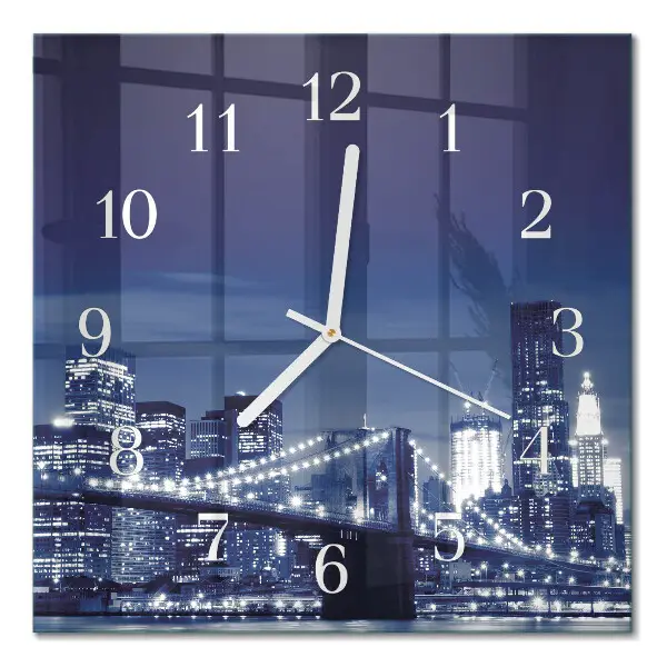 Moderne wandklok glas vierkant Horizon