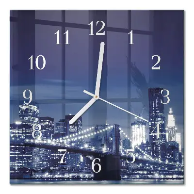 Moderne wandklok glas vierkant Horizon