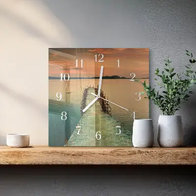 Decoratieve glazen klok vierkant Netwerk