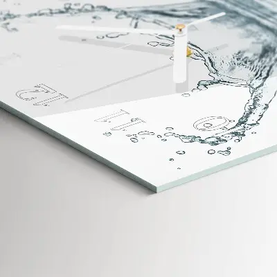 Vierkante glazen klok Water