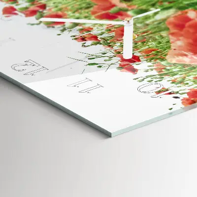 Moderne wandklok glas vierkant Klaprozen