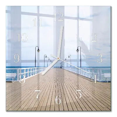 Vierkante glazen wandklok Pier