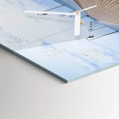 Vierkante glazen wandklok Pier