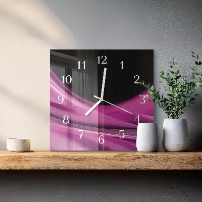 Decoratieve glazen klok vierkant Abstracte lijnen