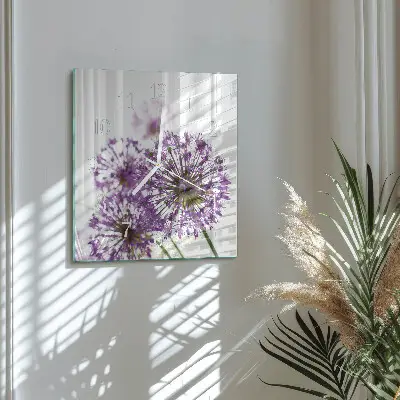 Vierkante glazen klok Bloem
