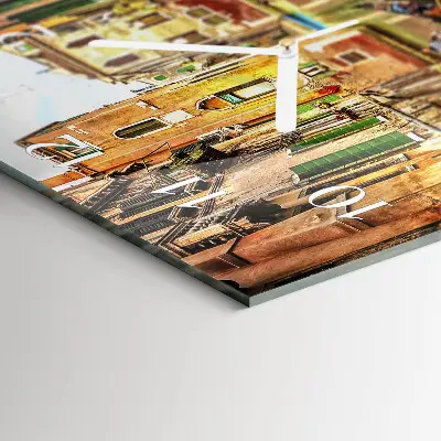 Moderne wandklok glas vierkant Venetiaanse boot