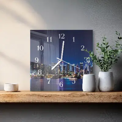 Vierkante glas klok Horizon