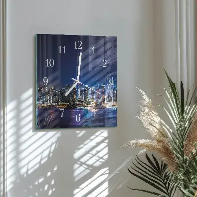 Vierkante glas klok Horizon