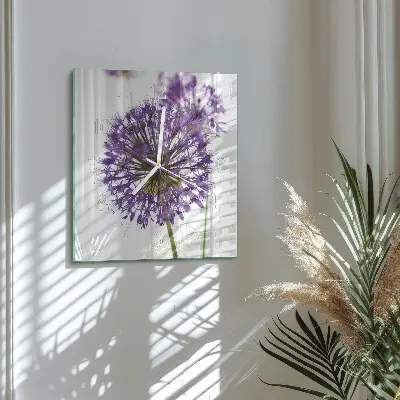 Decoratieve glazen klok vierkant Bloem