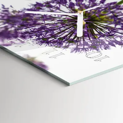 Decoratieve glazen klok vierkant Bloem