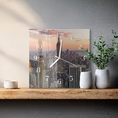 Vierkante glazen klok Horizon