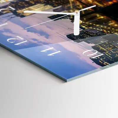 Moderne wandklok glas vierkant Horizontale brug