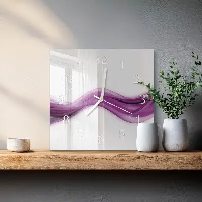 Decoratieve glazen klok vierkant Abstracte lijnen