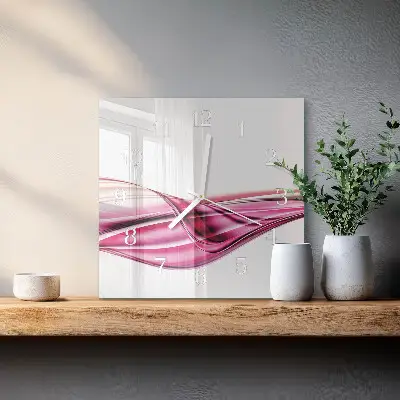 Moderne wandklok glas vierkant Abstracte lijnen