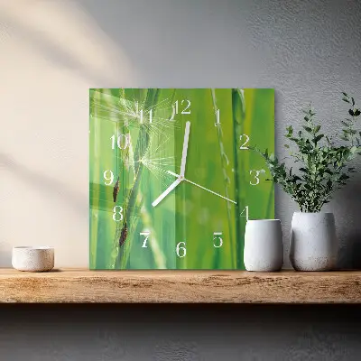 Decoratieve glazen klok vierkant Gras