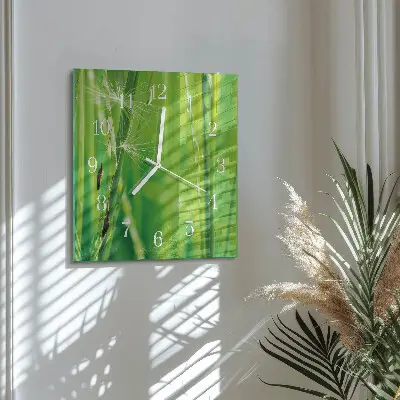 Decoratieve glazen klok vierkant Gras