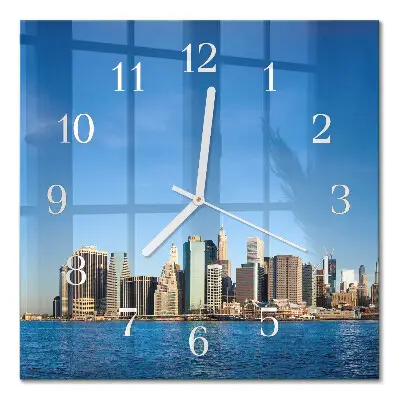 Vierkante glazen klok Horizon